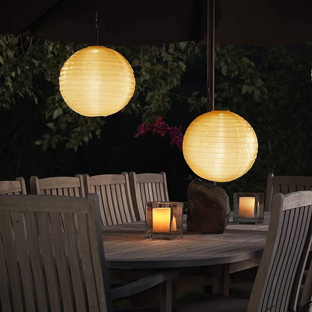 Thumbnail 6 de Qedertek Solar Lampions 6er-Set, 20 cm, wasserdichtes Nylon – Warmweißes Solarlicht für Garten, Terrasse und Hof