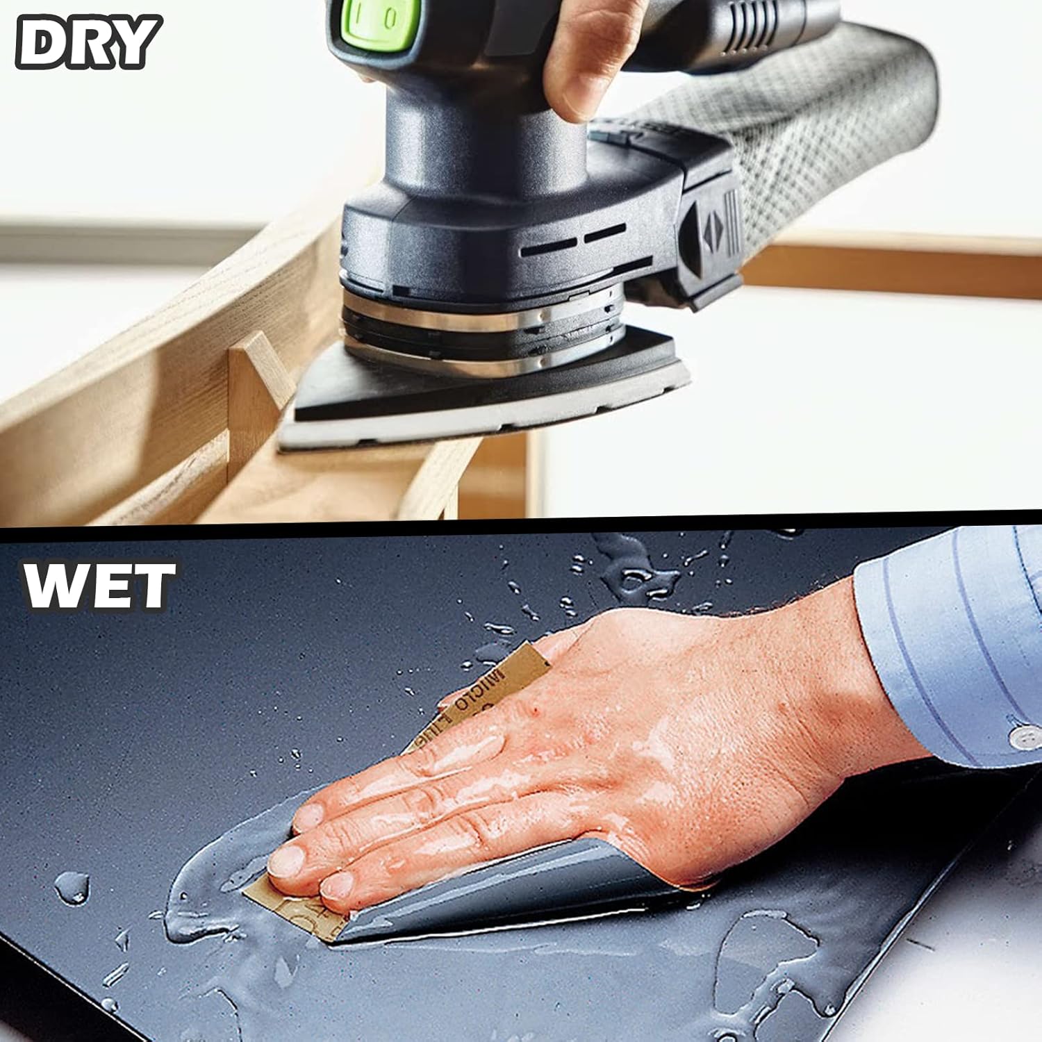 Thumbnail 4 de Schleifpapier Set Fein 5000–1000: 16 Stück 23 × 28 cm – Nass- und Trocken-Schliff für Auto, Holz, Metall, Stein, Lack und Glas