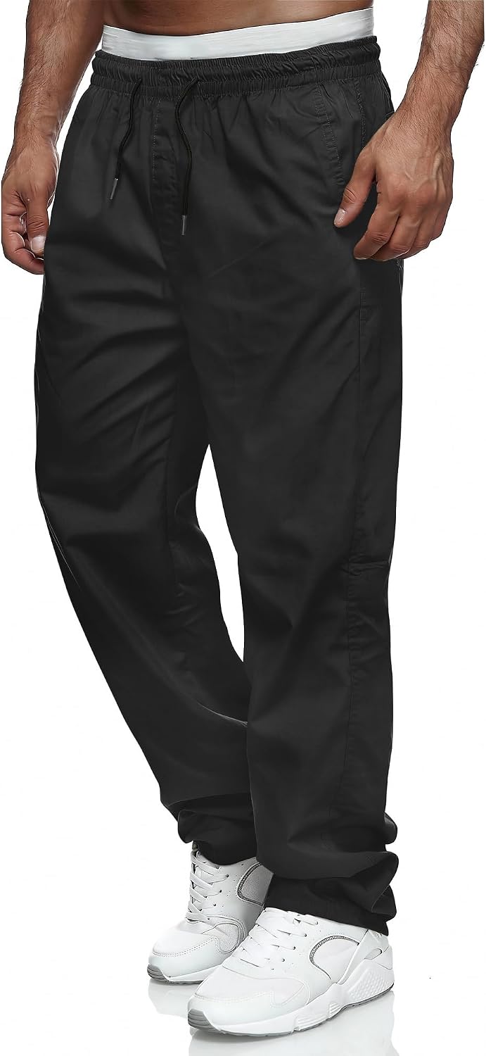 Detalle de Comdecevis Men's Relaxed Fit Casual Pants, Elastic Waist and Drawstring