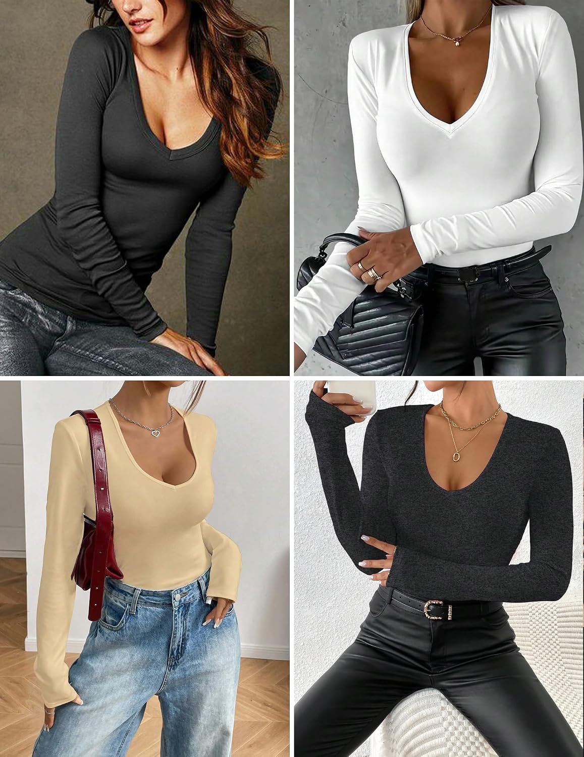 Detalle 1 de Women's Long-Sleeve Top in Polyester-Spandex Blend