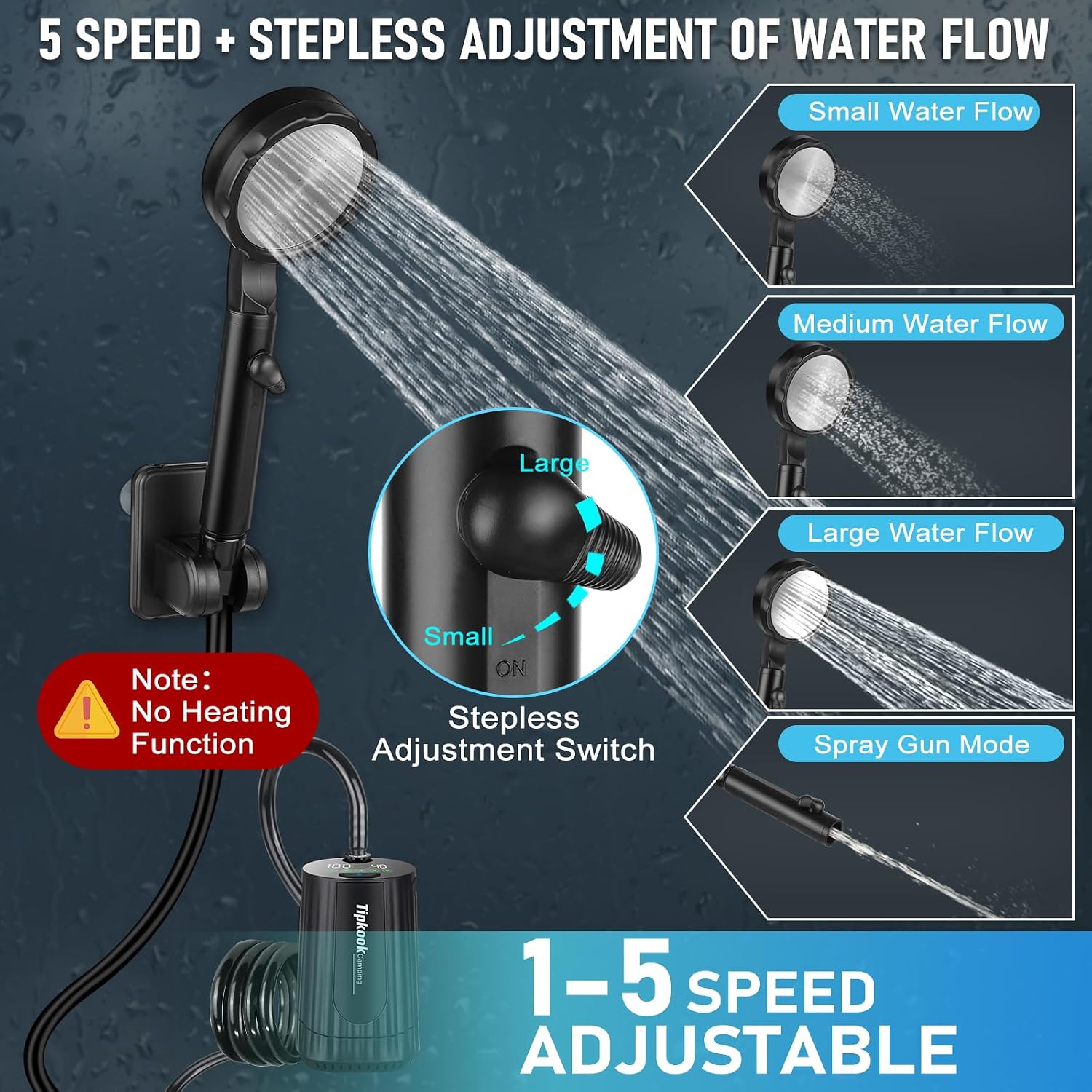 Detalle 1 de Tipkook Portable Camping Shower 10000mAh