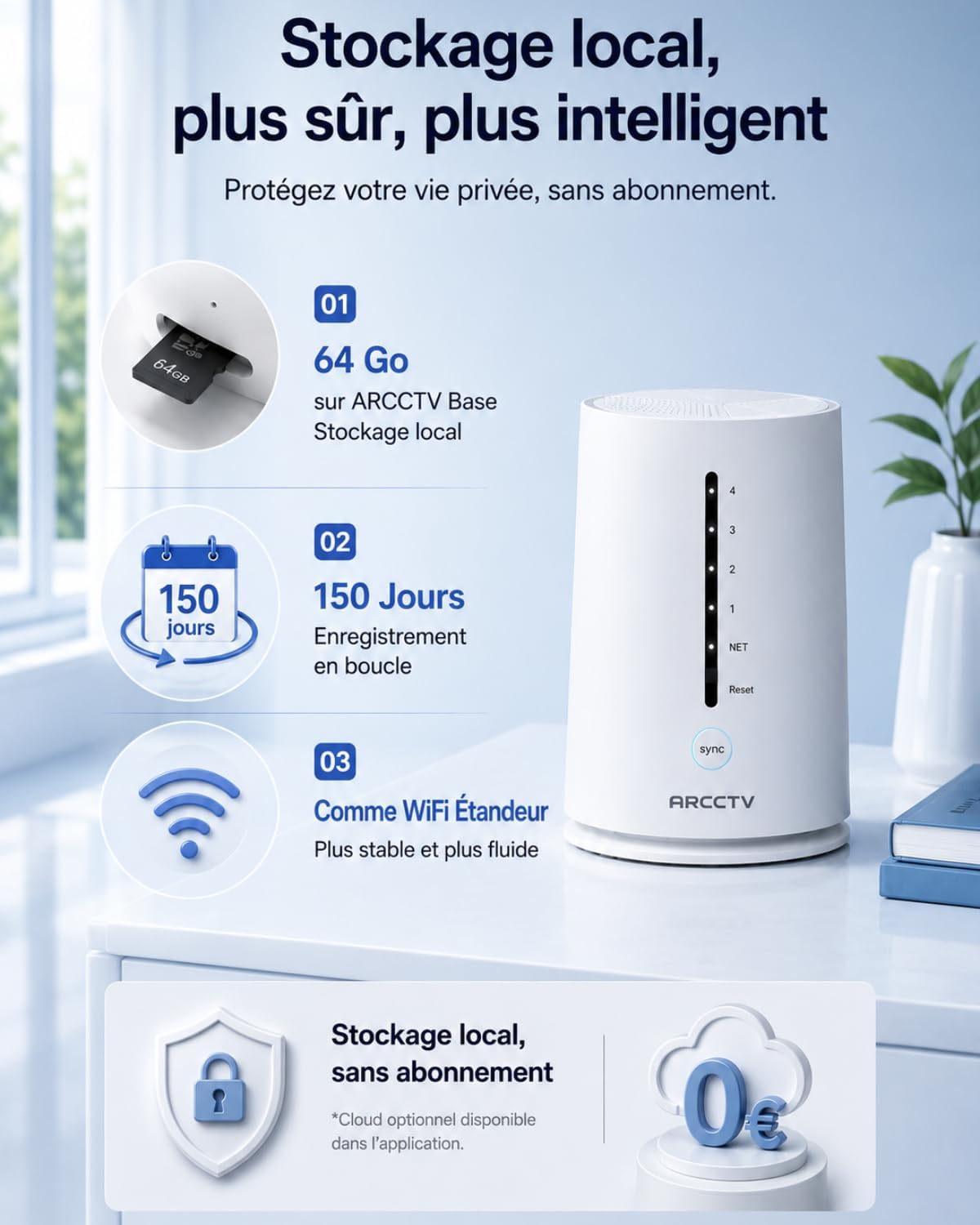 Detalle 1 de ARCCTV C3-bewakingscameraset voor buiten, op zonne-energie, 2K/4MP