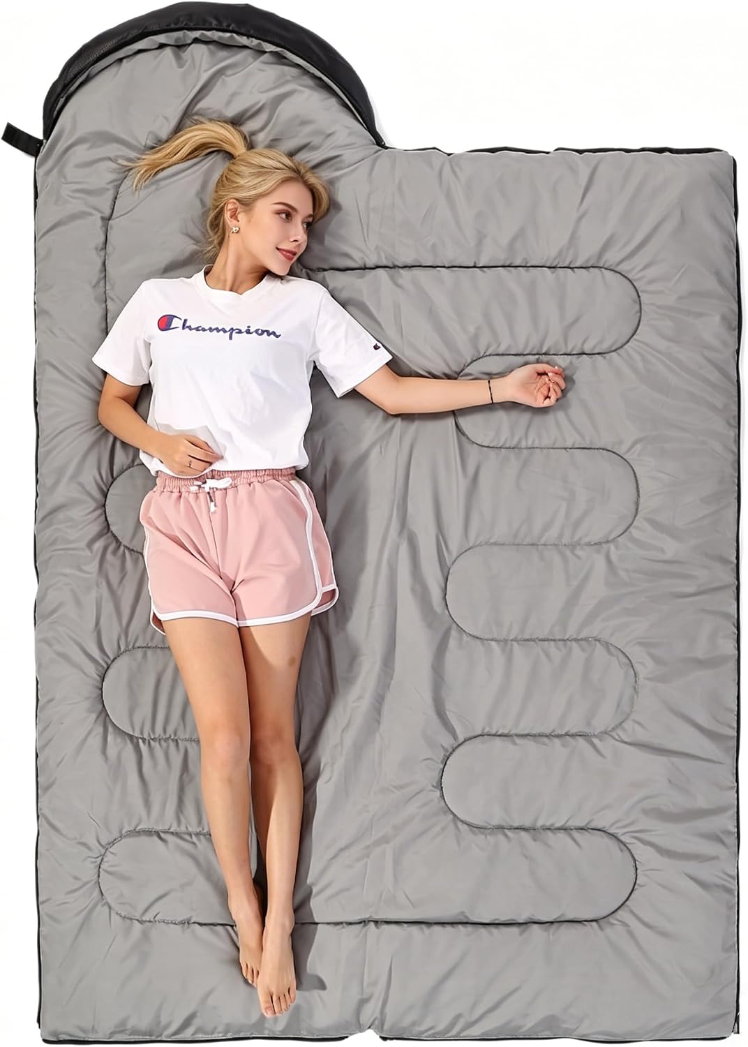 Detalle de SWTMERRY Sleeping Bag 3-4 Seasons – Lightweight, Waterproof, for All Ages