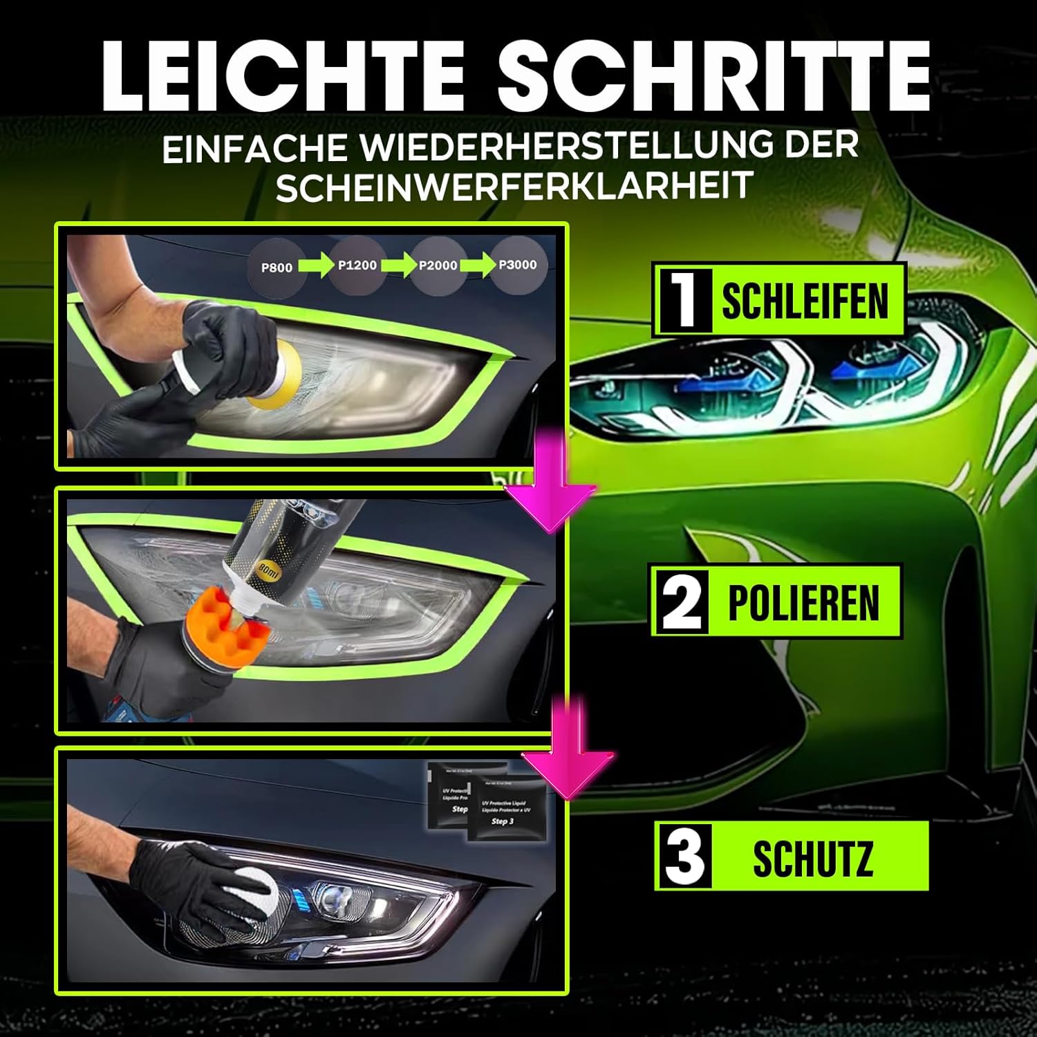 Detalle 1 de Scheinwerfer Aufbereitung Set XPERTCHEMY für Trübung