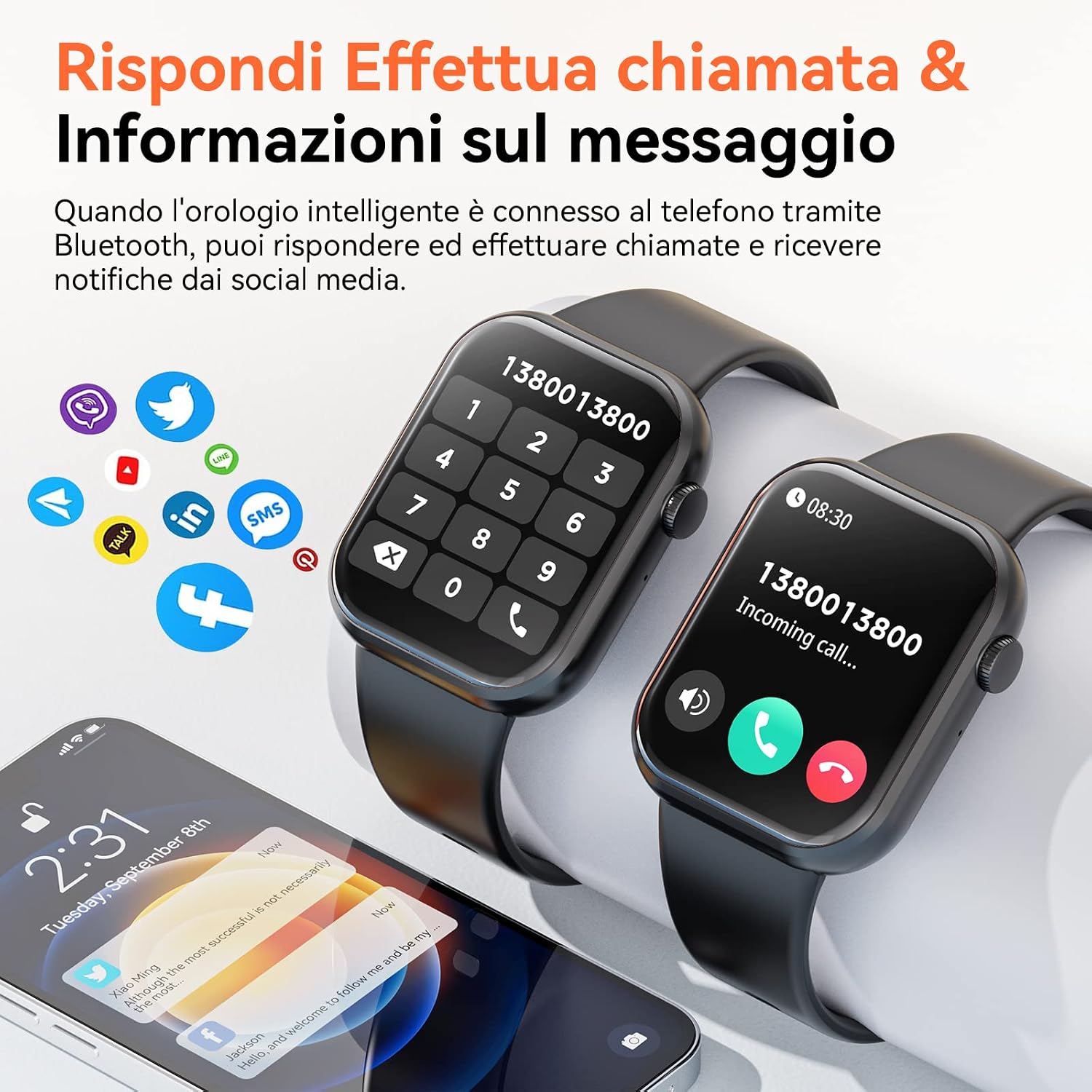Thumbnail 1 de Hwagol Smartwatch Uomo Donna 1.85'': Chiamate Bluetooth, 140+ modalità sportive e monitoraggio salute