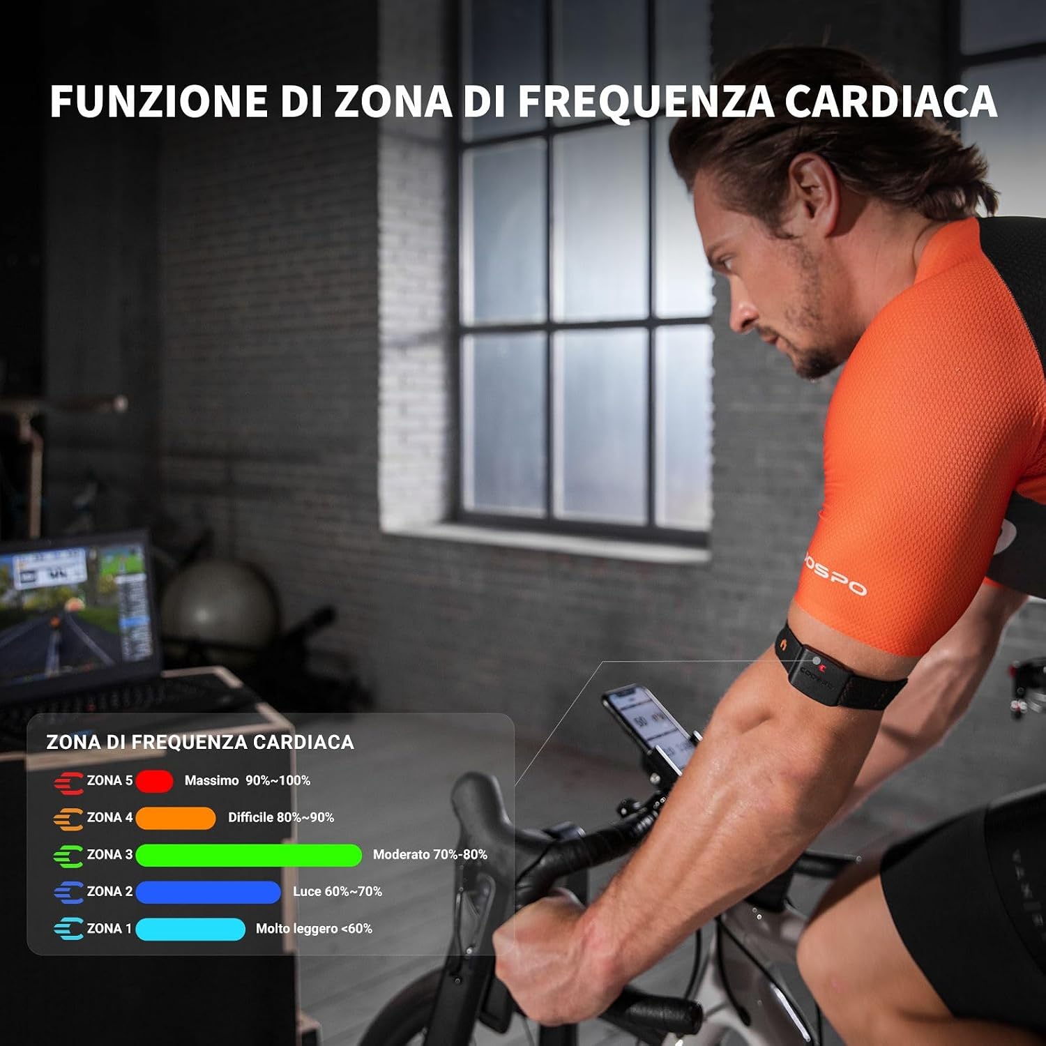 Detalle 2 de COOSPO HW9 Fascia Cardio da Braccio ±1BPM