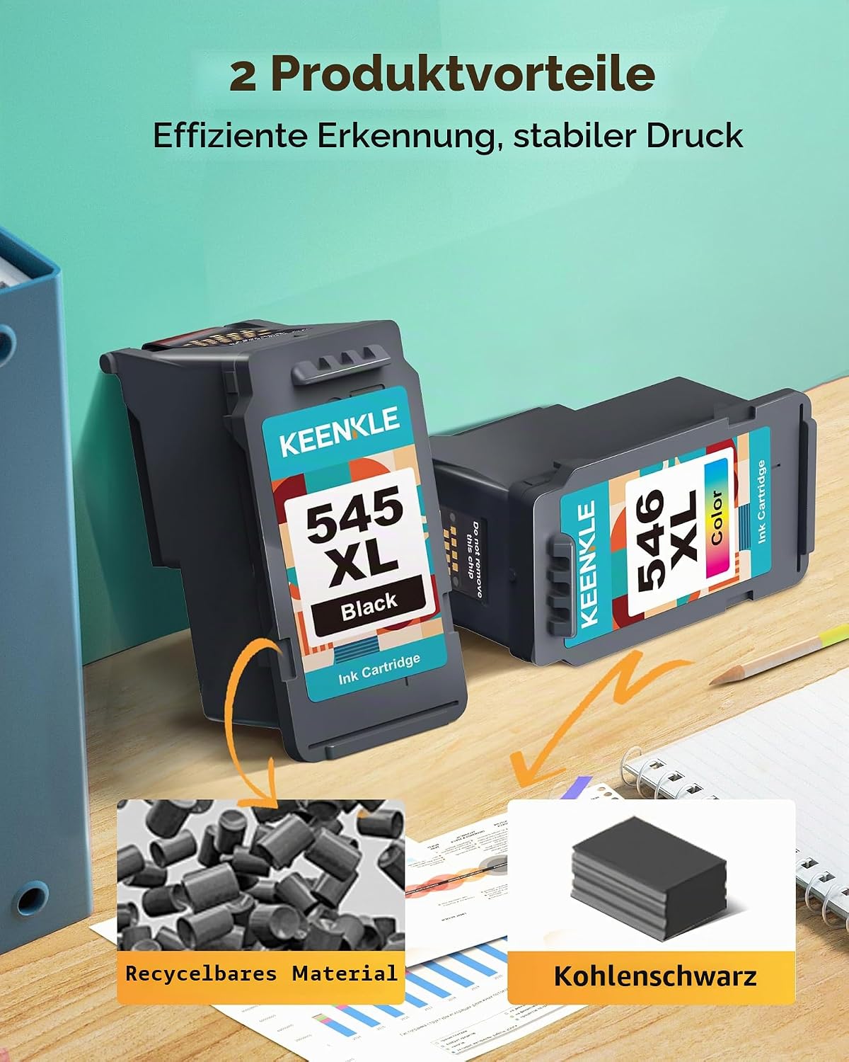 Thumbnail 3 de PG-545XL CL-546XL Multipack als Ersatz für Canon: 1x PG-545XL Black & 1x CL-546XL Tri-Farbe
