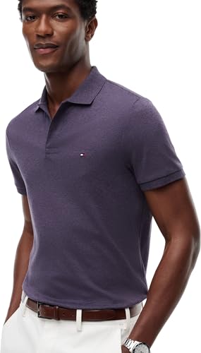 Thumbnail 2 de Tommy Hilfiger polo de algodón líquido REG Seasonal MW0MW39994 para hombre (morado) talla XL
