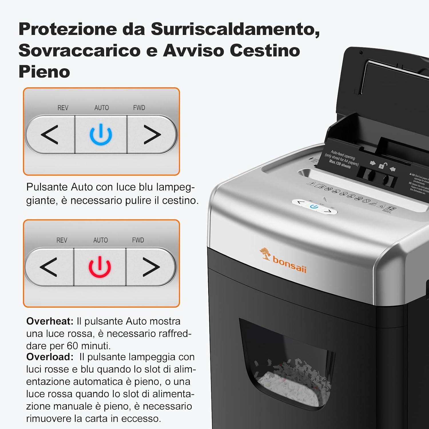 Thumbnail 3 de Bonsaii trituratore documenti 120 fogli P-4