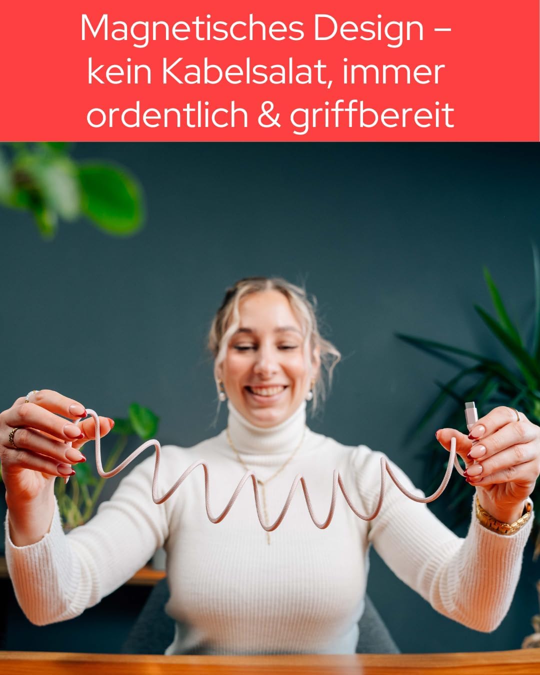 Thumbnail 6 de Verbatim Sync & Charge 60W magnetisches USB‑C Ladekabel (120 cm) – rosa