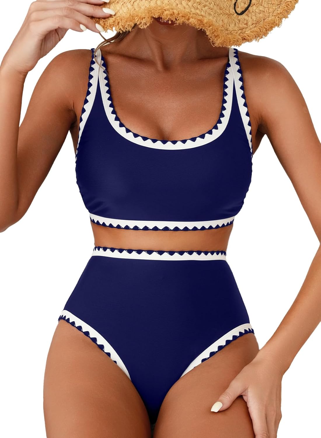 Thumbnail 6 de Herseas Women’s Floral Print Whip Stitch High-Waisted 2-Piece Bikini Set