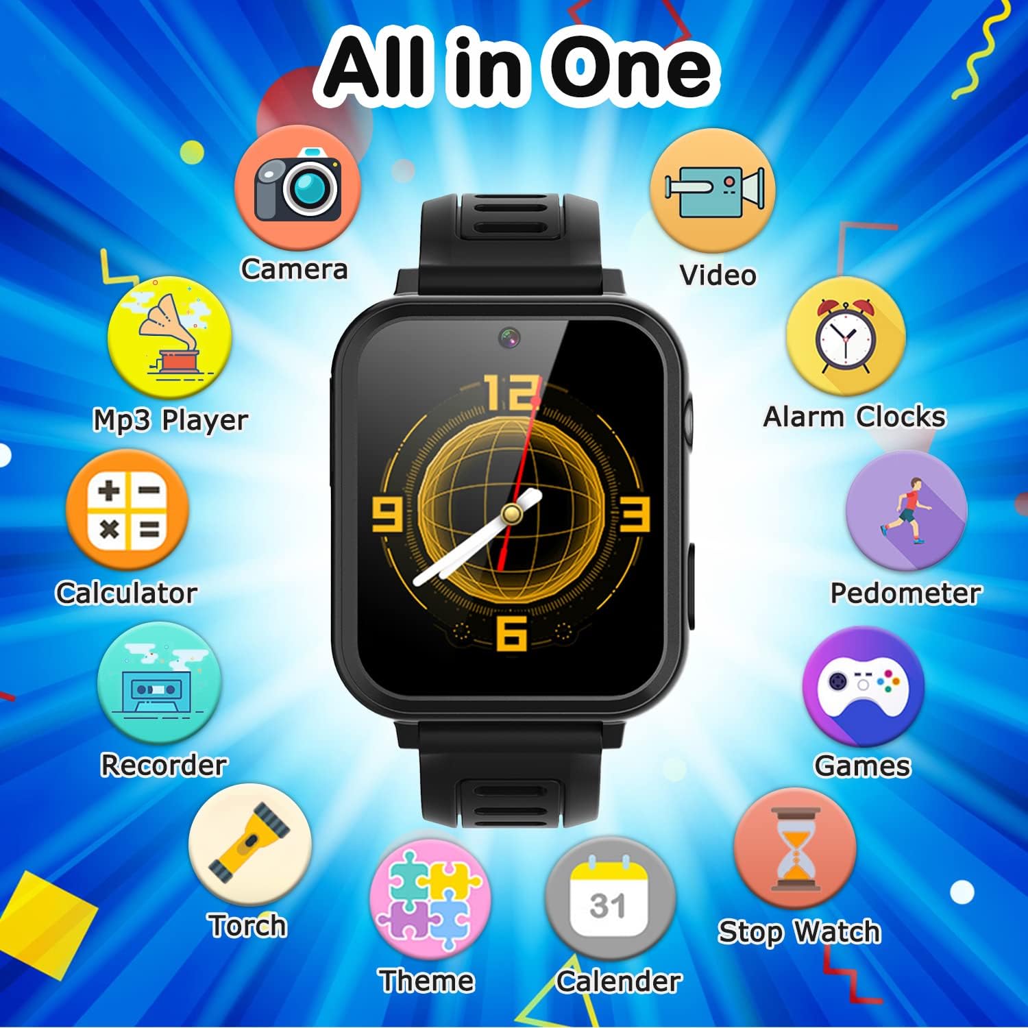 Detalle de Cosjoype Kids Game Smartwatch for Kids: 39 Games, Camera, Pedometer & More