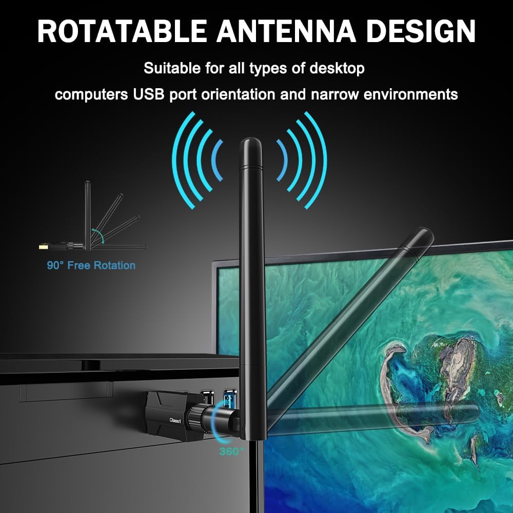 Detalle 1 de Techkey Bluetooth USB Adapter Bluetooth 5.1