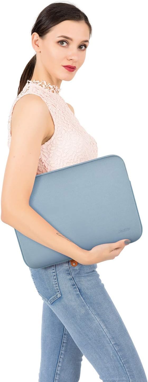 Detalle de MOSISO 13.3 inch Laptop Case with Small Pouch – Airy Blue Neoprene Sleeve