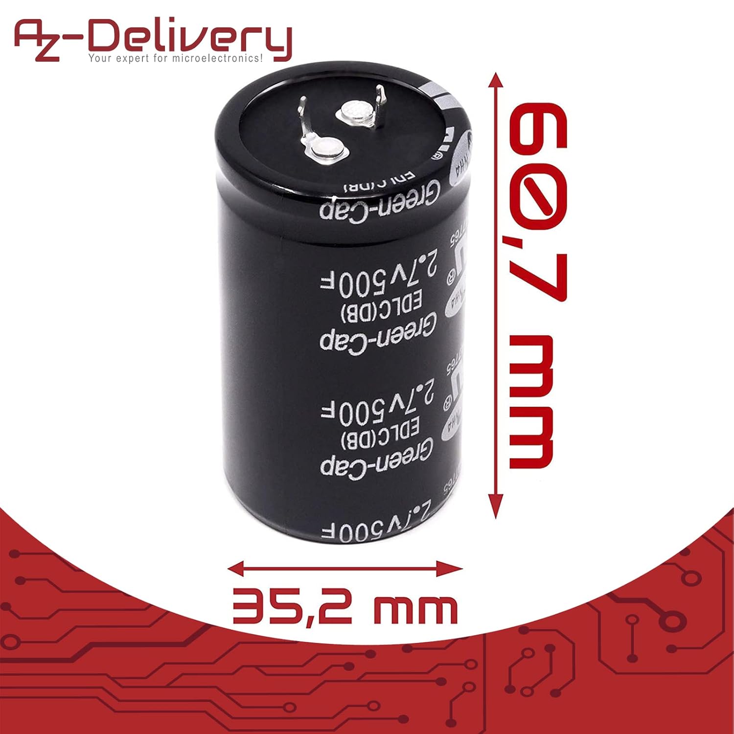 Thumbnail 2 de Lot de 5 supercondensateurs AZDelivery 2,7 V 500 farad – guide eBook inclus