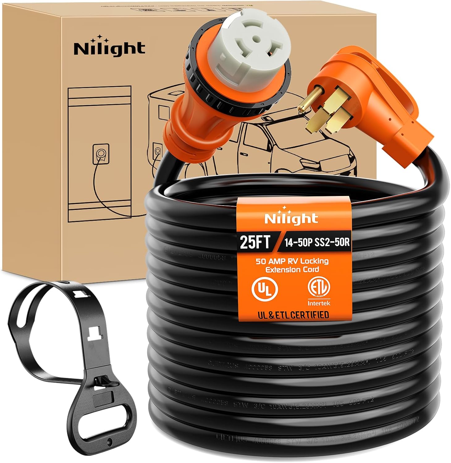 Detalle de Nilight 50 Amp 25FT RV Locking Extension Cord
