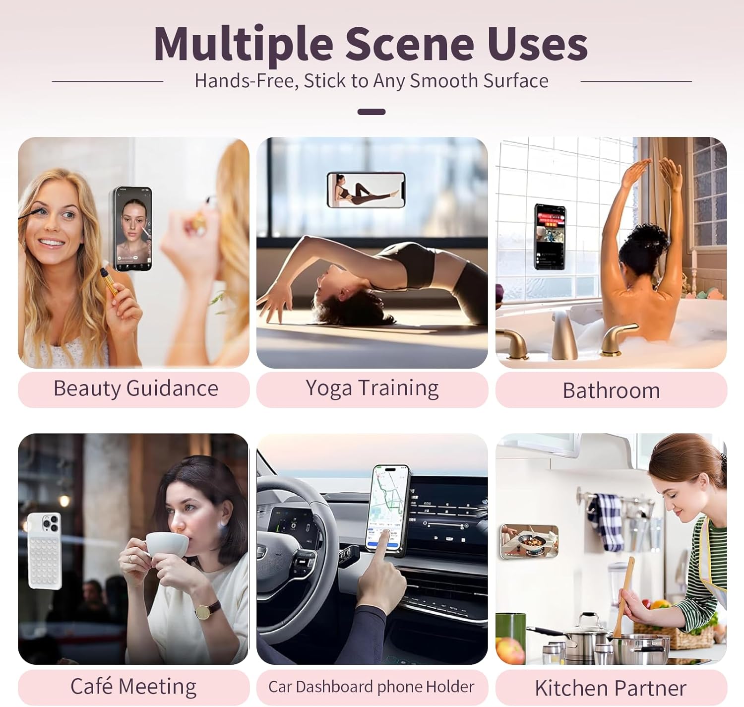 Thumbnail 6 de (2 Pack) Silicone Suction Cup Phone Mount 6.1–7.2 in