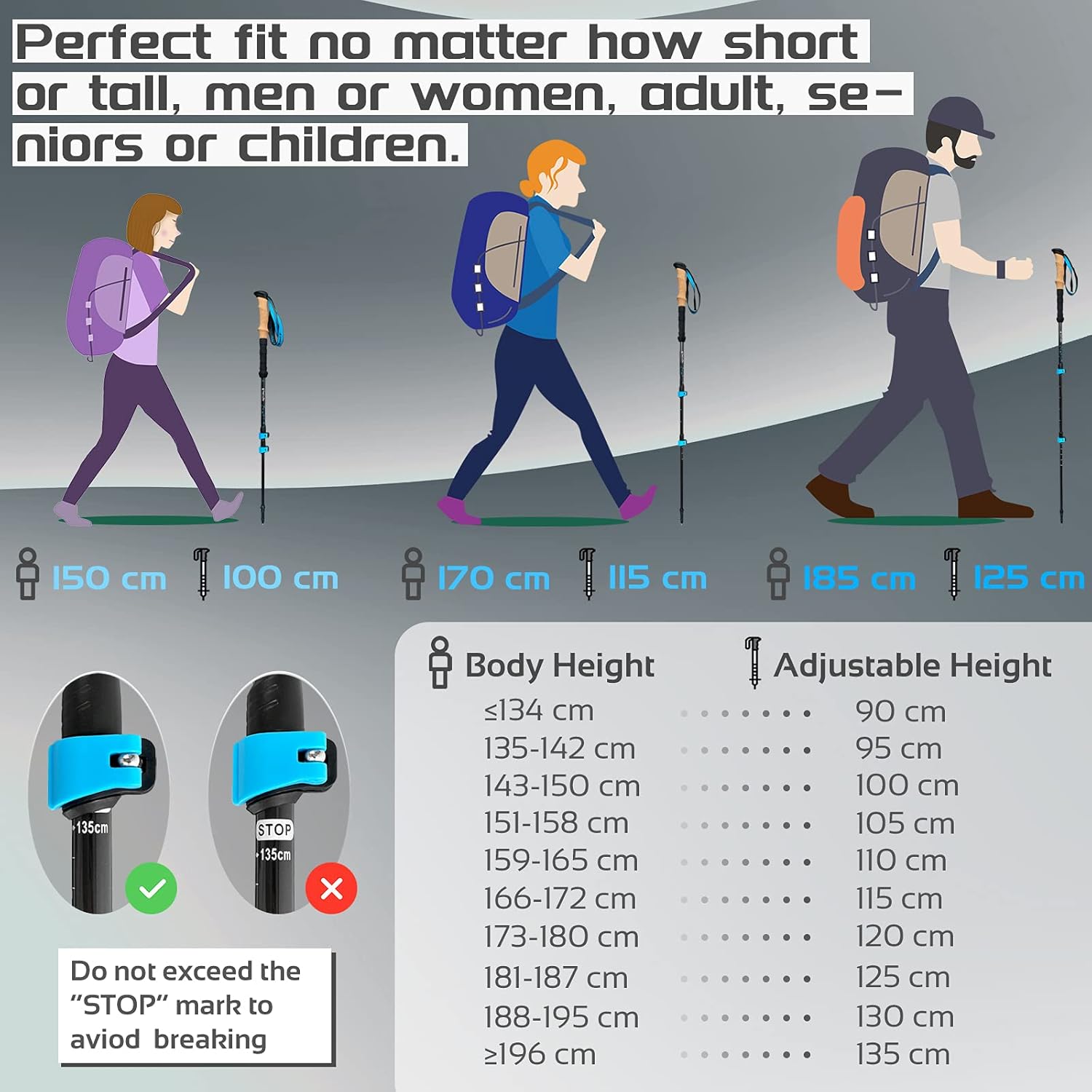 Thumbnail 3 de TheFitLife Carbon Fibre Trekking Poles — Collapsible and Telescopic, Ultra Lightweight