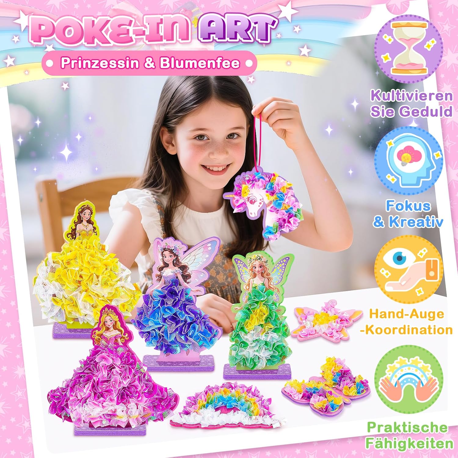 Detalle 2 de Prinzessin Bastelset Kinder 800+ Teile