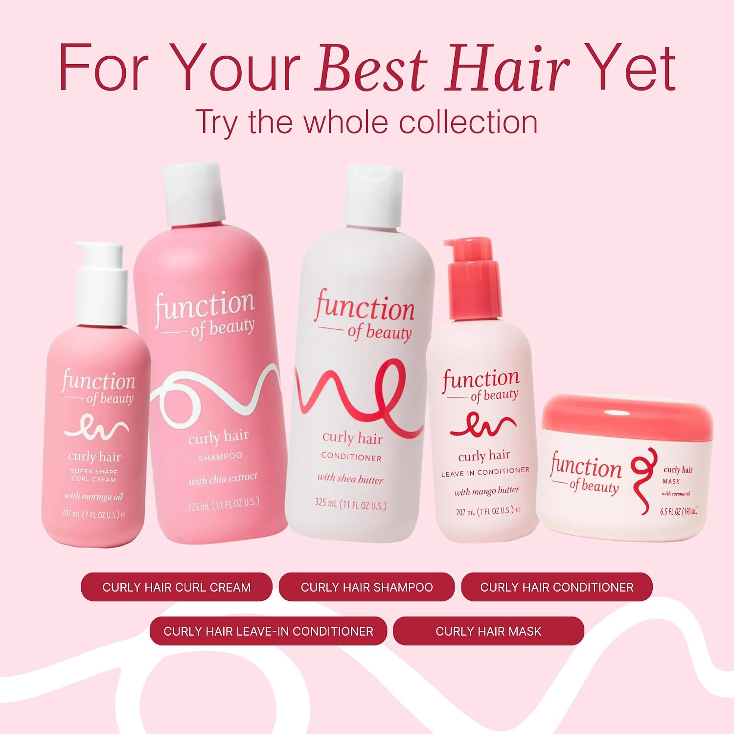 Detalle 2 de Function of Beauty Curly Hair Shampoo & Conditioner Set, Sulfate-Free with Chia & Shea