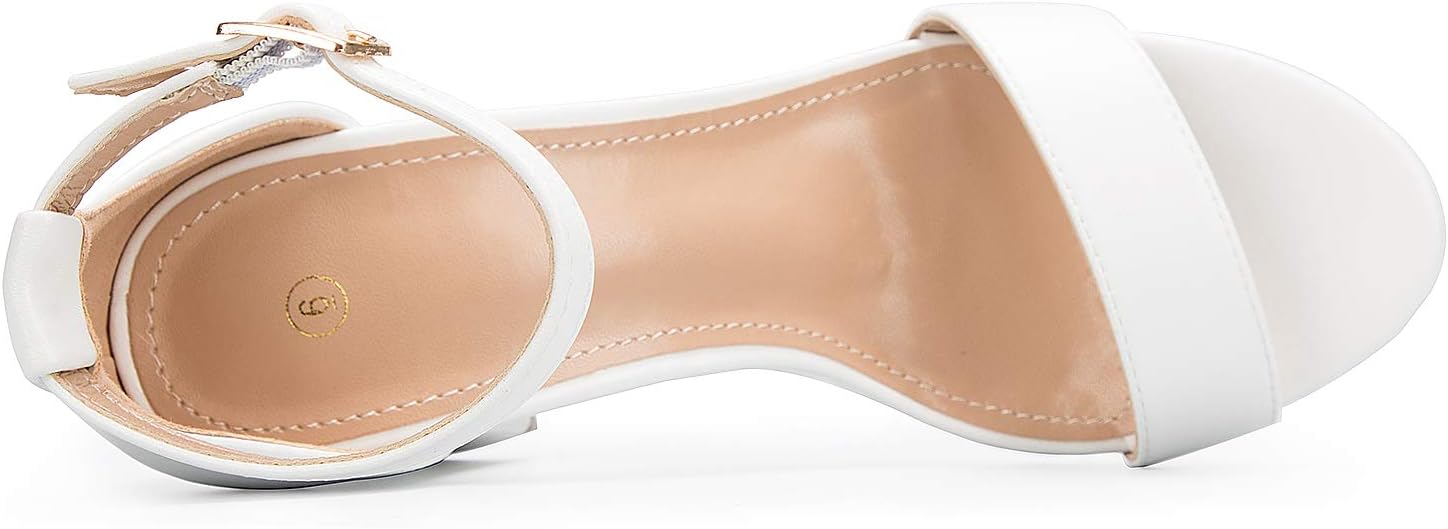 Detalle de COASIS Women's Chunky Block Heels Open Toe Ankle Strap 3.5 Inch Heeled Sandals