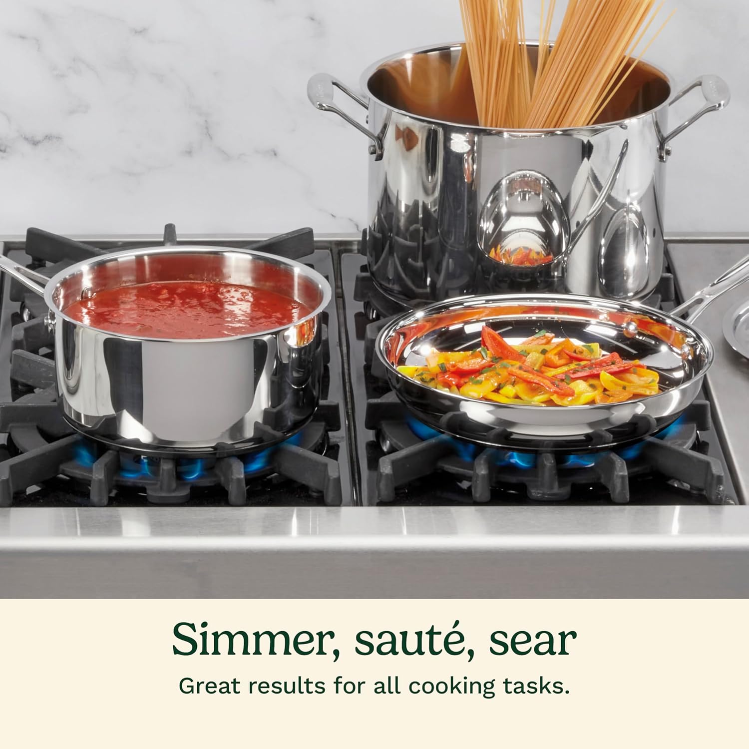 Thumbnail 3 de Cuisinart 7-Piece Stainless Steel Pots and Pans Set (Stainless cookware with induction-compatible aluminum core)