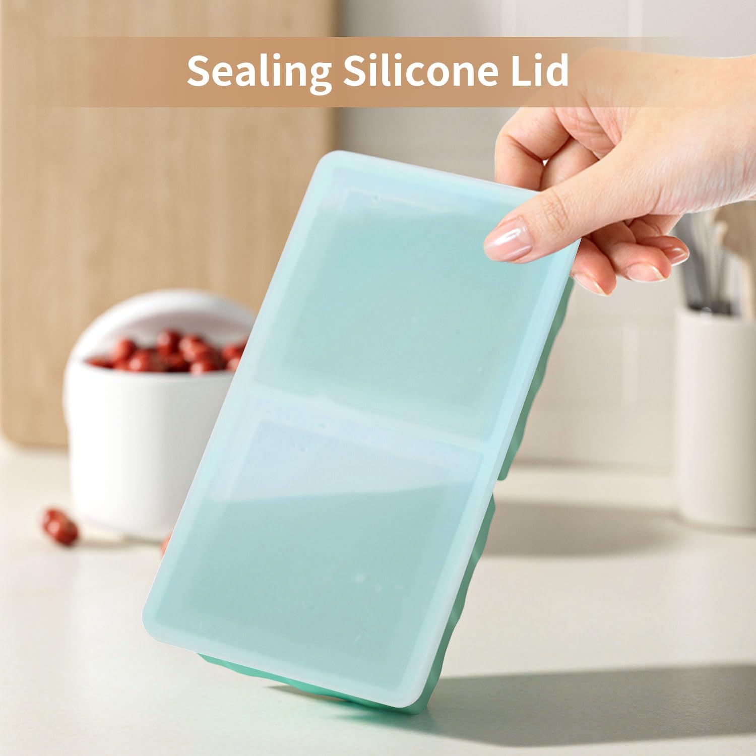 Thumbnail 5 de 2-Cup Silicone Freezer Tray with Lid ⚙