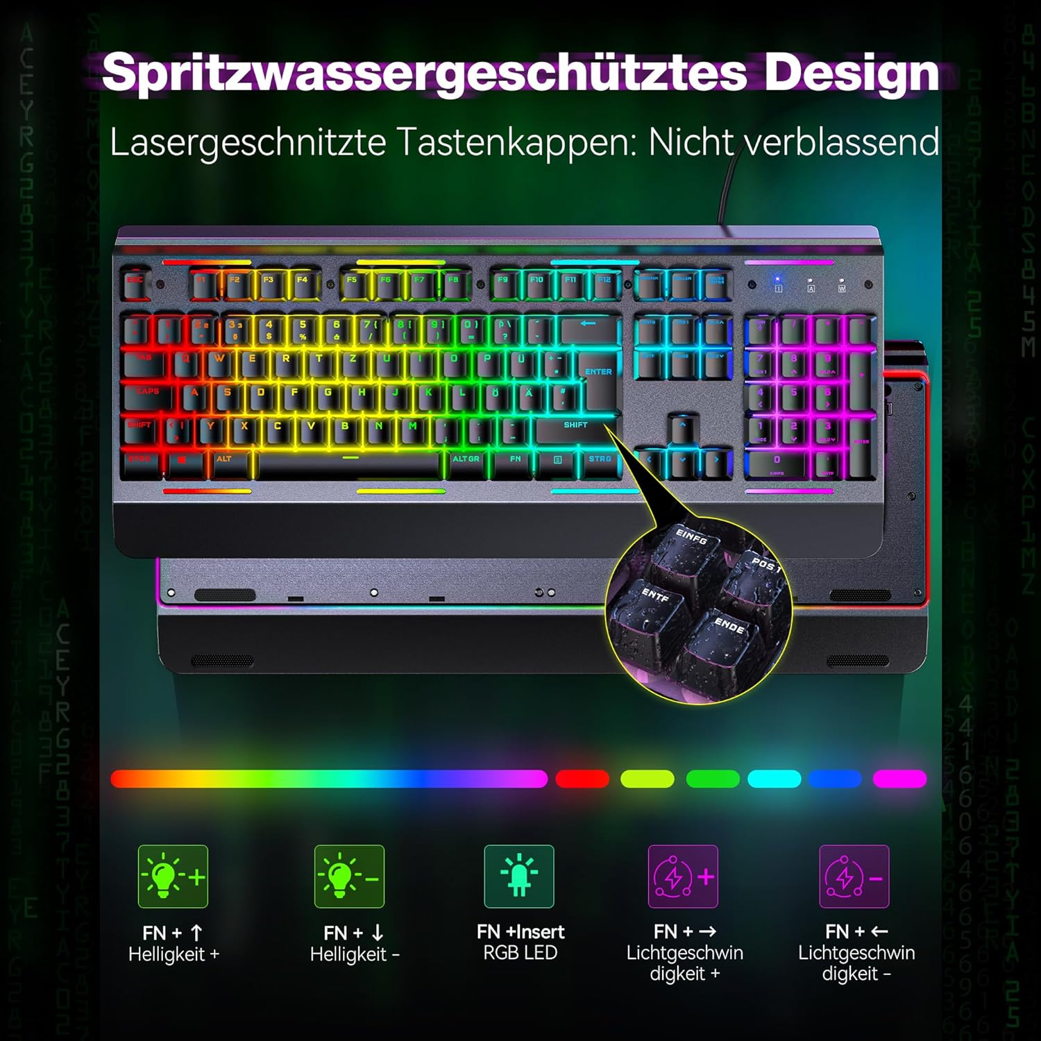 Thumbnail 5 de TECKNET RGB Gaming Tastatur 105 Tasten ⌨