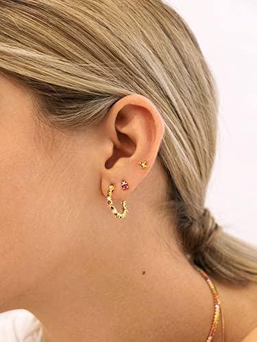 Detalle de SINGULARU Pendiente suelto Rayo Colors Plata bañada en Oro 18 kt