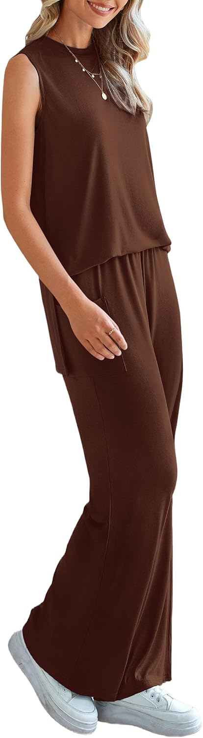 Detalle 2 de PRETTYGARDEN 2-Piece Lounge Set Casual Tank & Pants