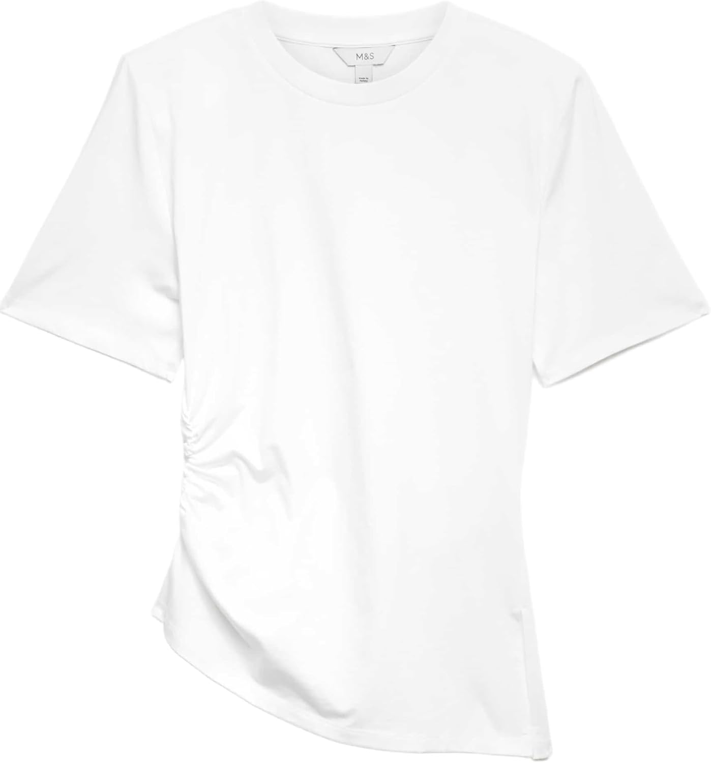 Detalle de Marks & Spencer T-shirt van puur katoen met gevoerde schouders en asymmetrische zoom