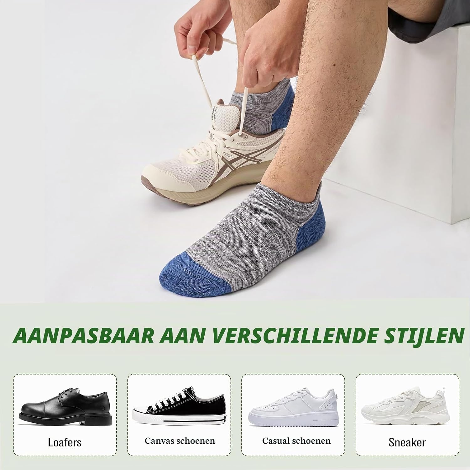 Detalle 2 de Niorasen onzichtbare sokken, bamboe met antislip, 6 paar, maat 35-50