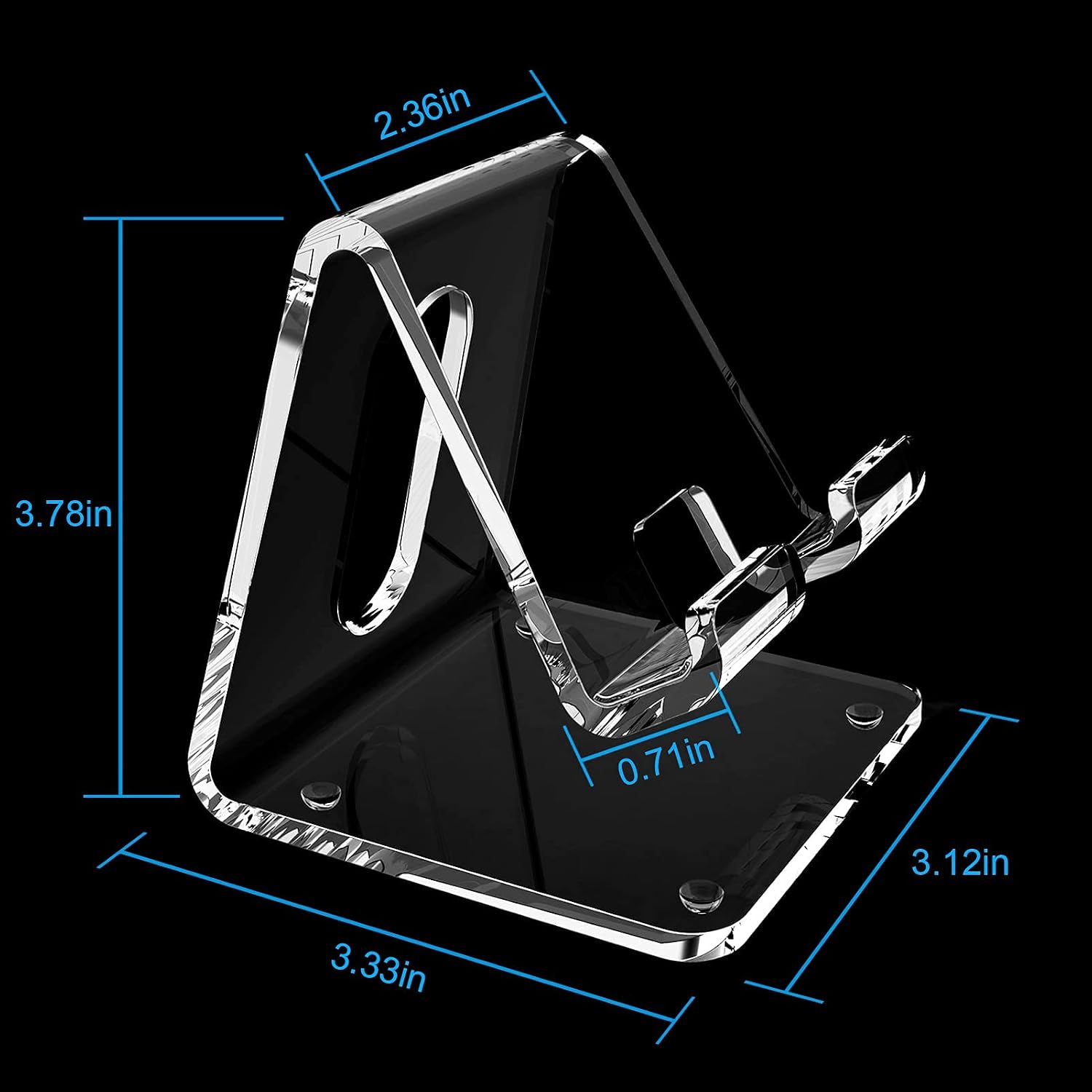 Thumbnail 3 de Crpich Acrylic Cell Phone Stand (Portable Clear Desk Stand)