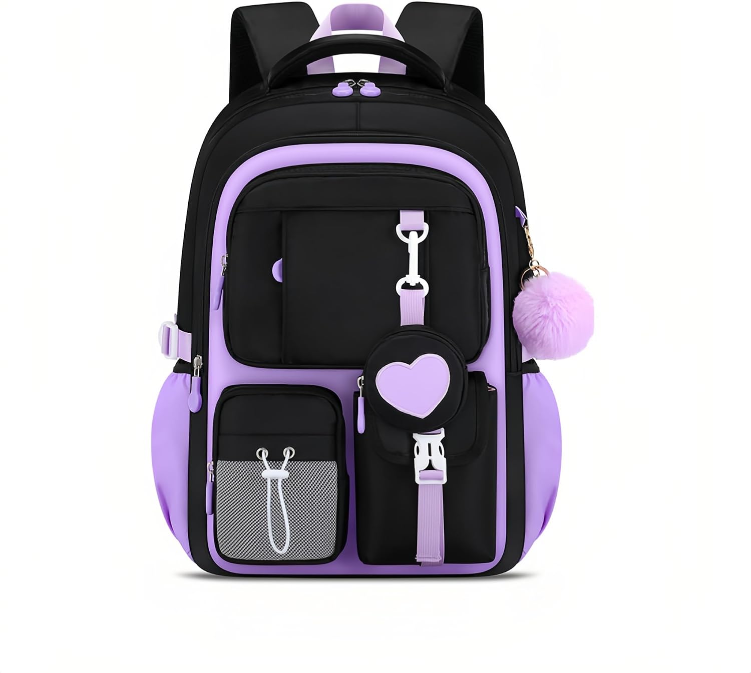 Detalle de GRUOTEIS Kids Backpack for Girls: Practical, comfortable and multi-pocket school bag