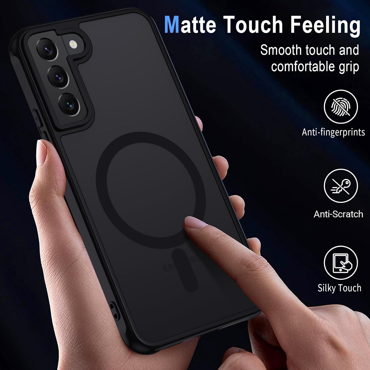 Thumbnail 4 de XTCASE Coque magnétique pour Samsung Galaxy S22 Plus 5G – Noir translucide, protection TPU/PC