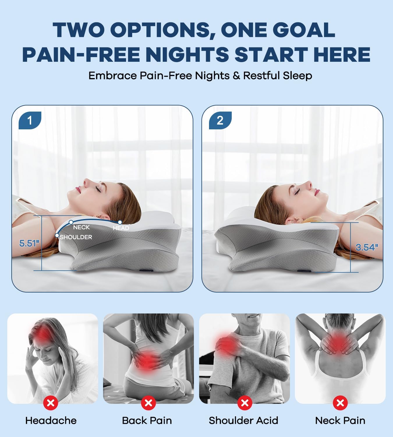 Detalle de DONAMA Cervical Pillow 24.8x14.96x5.51 in