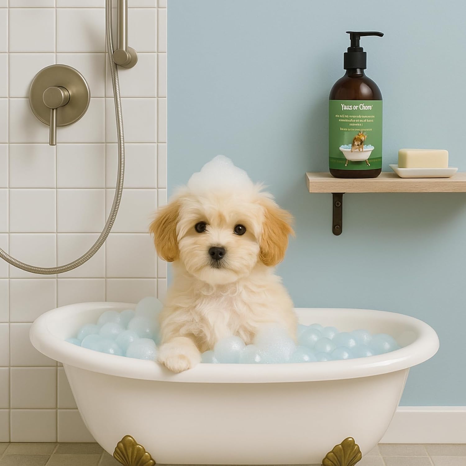 Detalle de Shampoing Chien Bio Aloe Vera & Avoine – Anti-odeur, Peau sensible, Vegan, 300 ml
