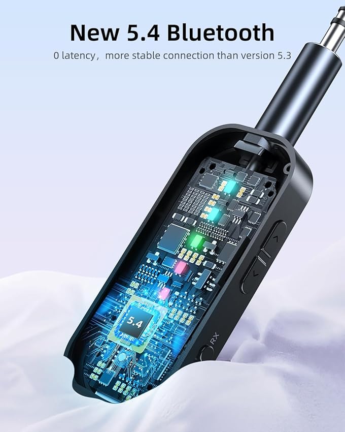 Detalle 1 de Transmetteur Récepteur Bluetooth 5.4 — transmisor/receptor 2 en 1 para TV y audio