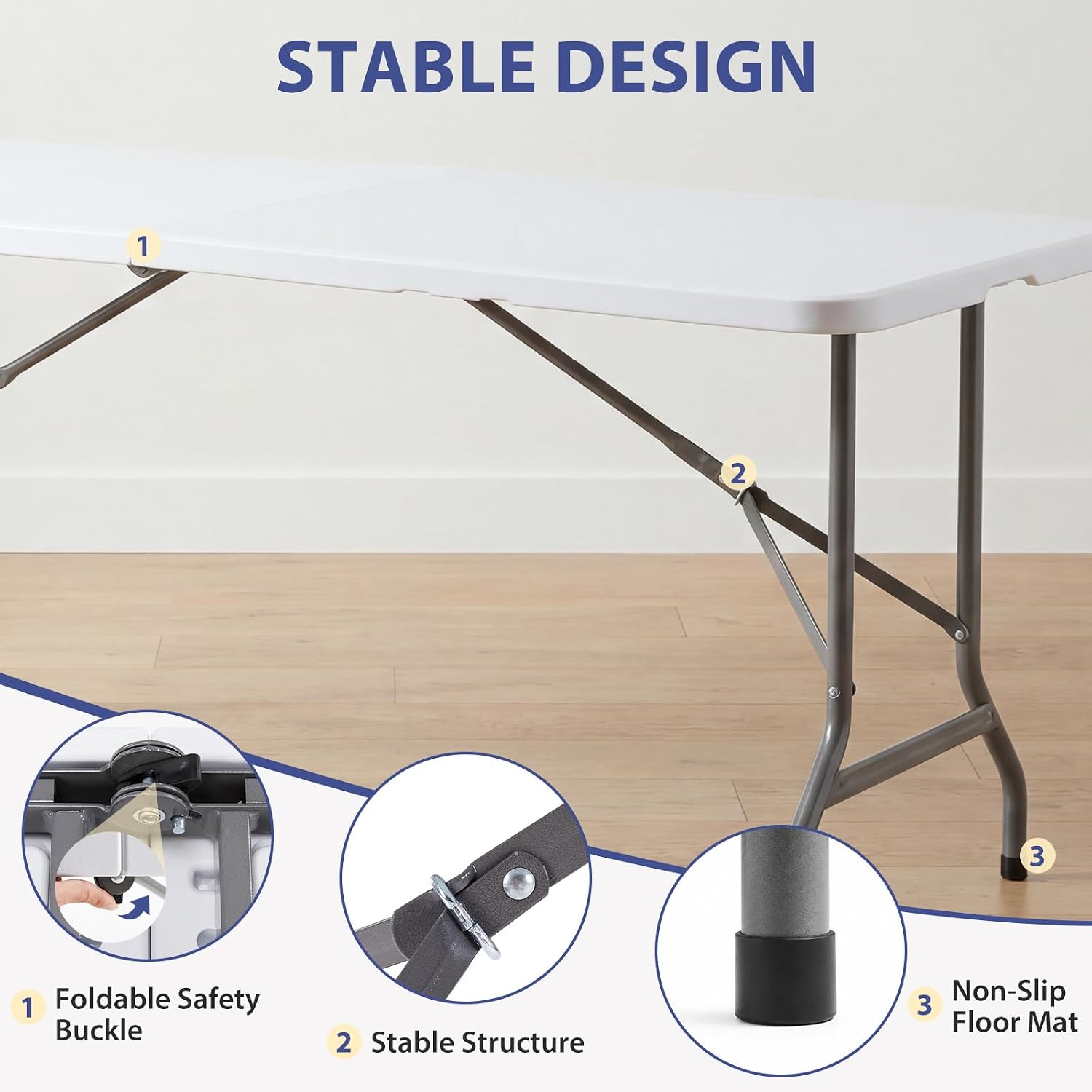 Detalle de Sweetcrispy Folding Picnic Table, 8-Foot