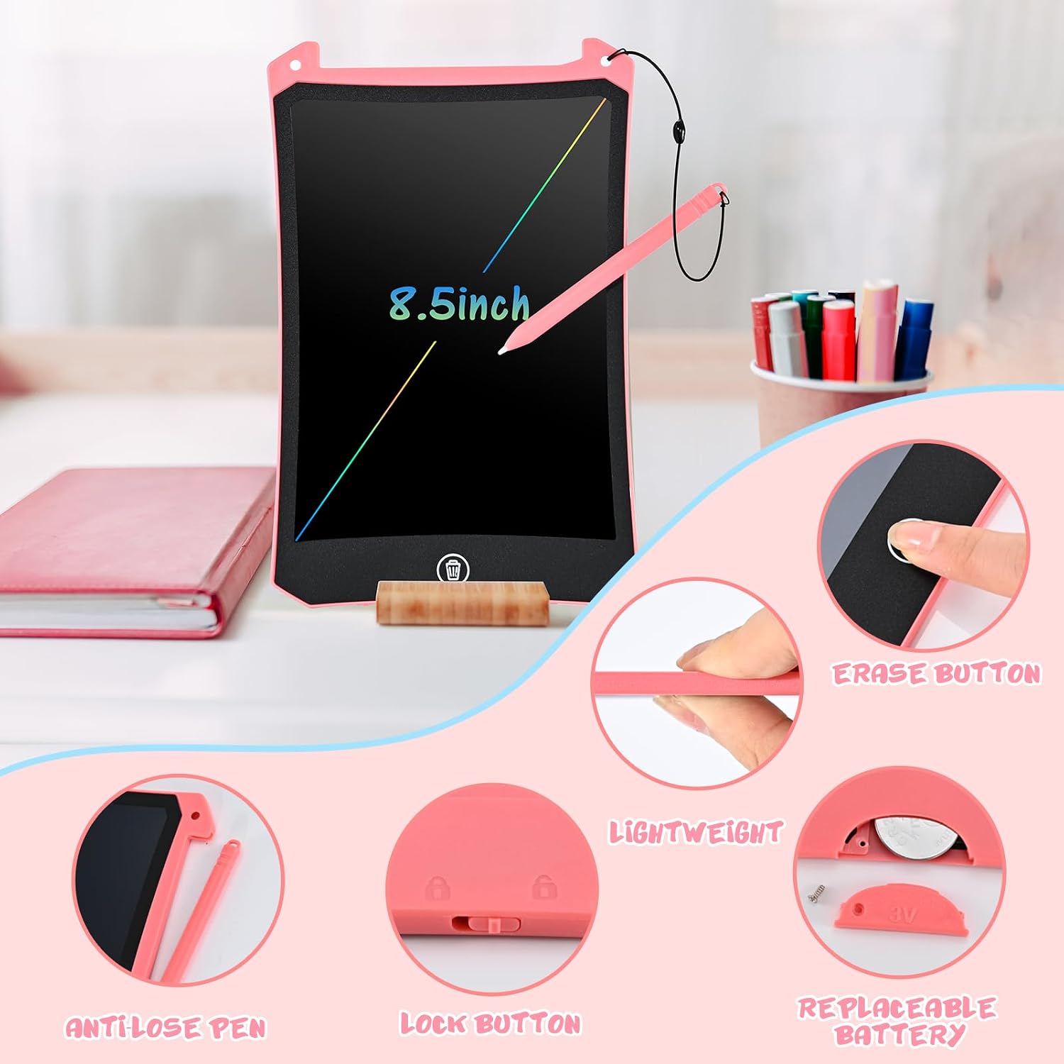 Thumbnail 6 de EooCoo LYX8502 LCD Writing Tablet 2-Pack, 8.5-Inch Pressure-Sensitive Boards