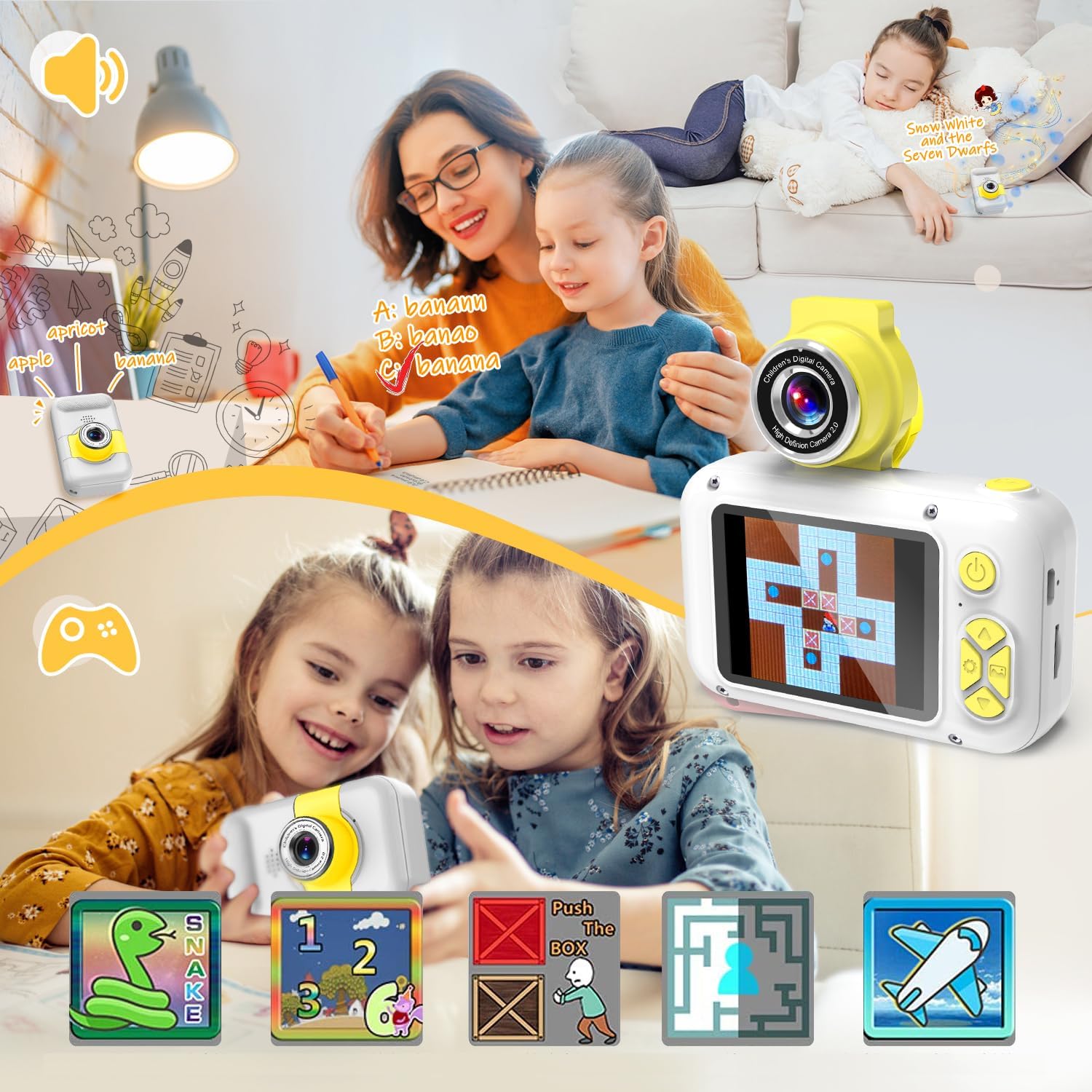 Thumbnail 4 de ARNSSIEN Kids Camera for 3-12 Year Olds with 180° Flip Lens (X101) – 2.4 Inch IPS Screen