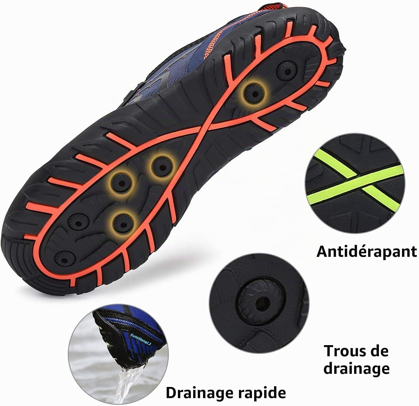 Detalle de SAGUARO Chaussures Aquatiques Hommes et Femmes – Chaussures d'eau respirantes et séchage rapide