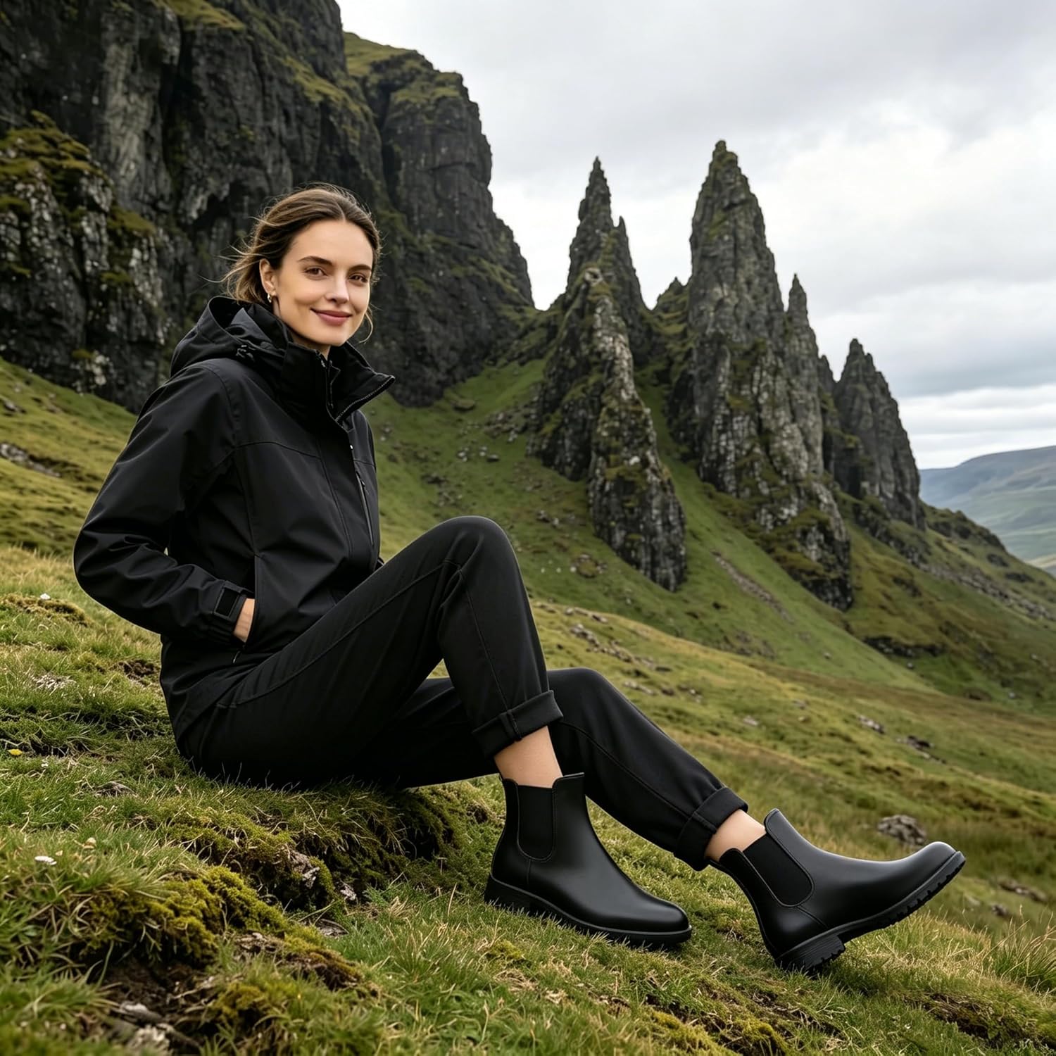 Thumbnail 2 de Asgard Women's Ankle Rain Boots Waterproof Chelsea Boots