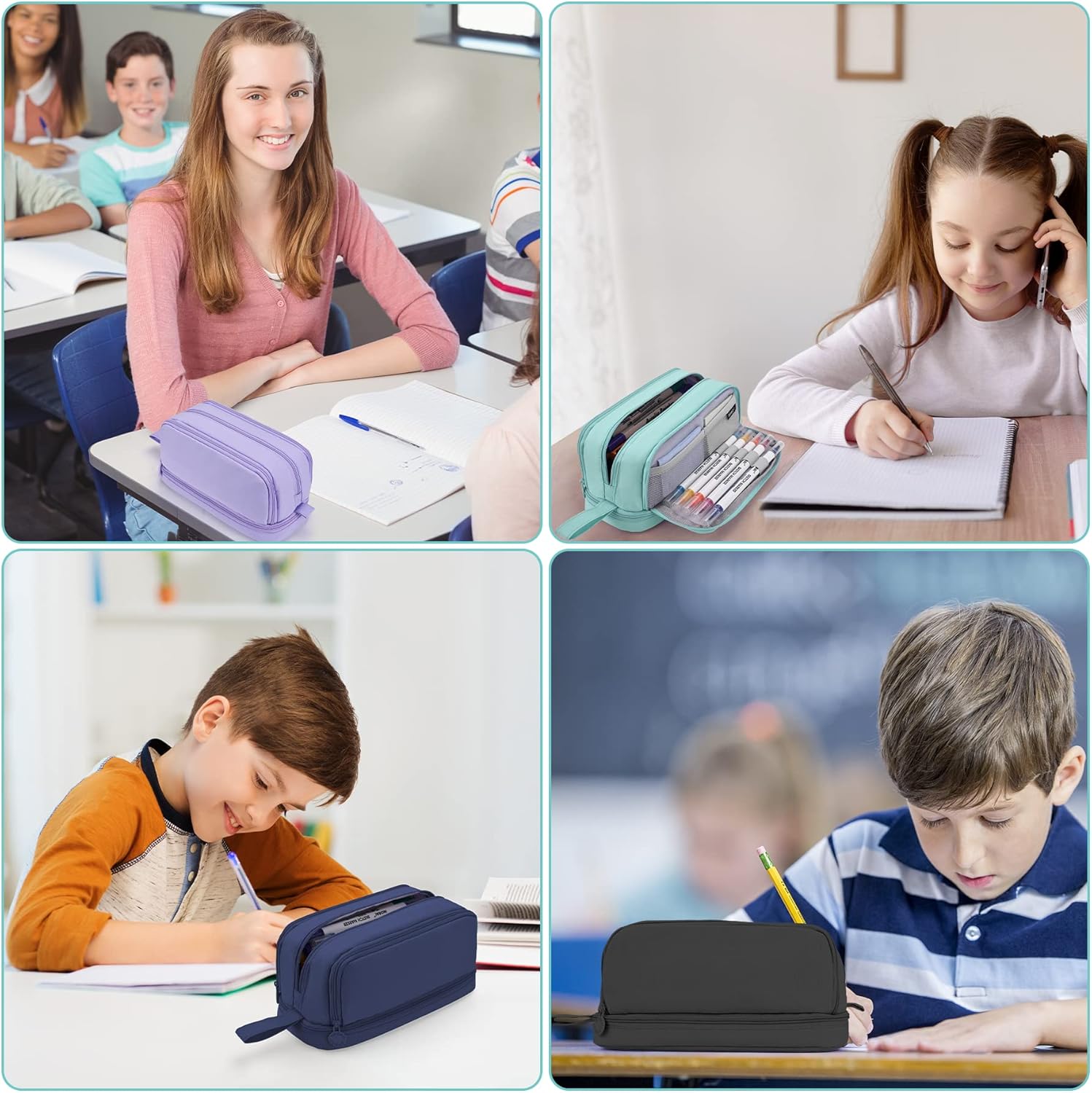 Thumbnail 5 de Astuccio Sciphylia grande con 4 scomparti e tessuto lavabile, per bambini e ragazzi