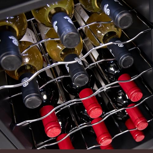 Detalle de Cecotec Cantinetta Vino Bolero GrandSommelier 1550 CoolCrystal: Cantina termoelettrica per 15 bottiglie, silenziosa e stylish