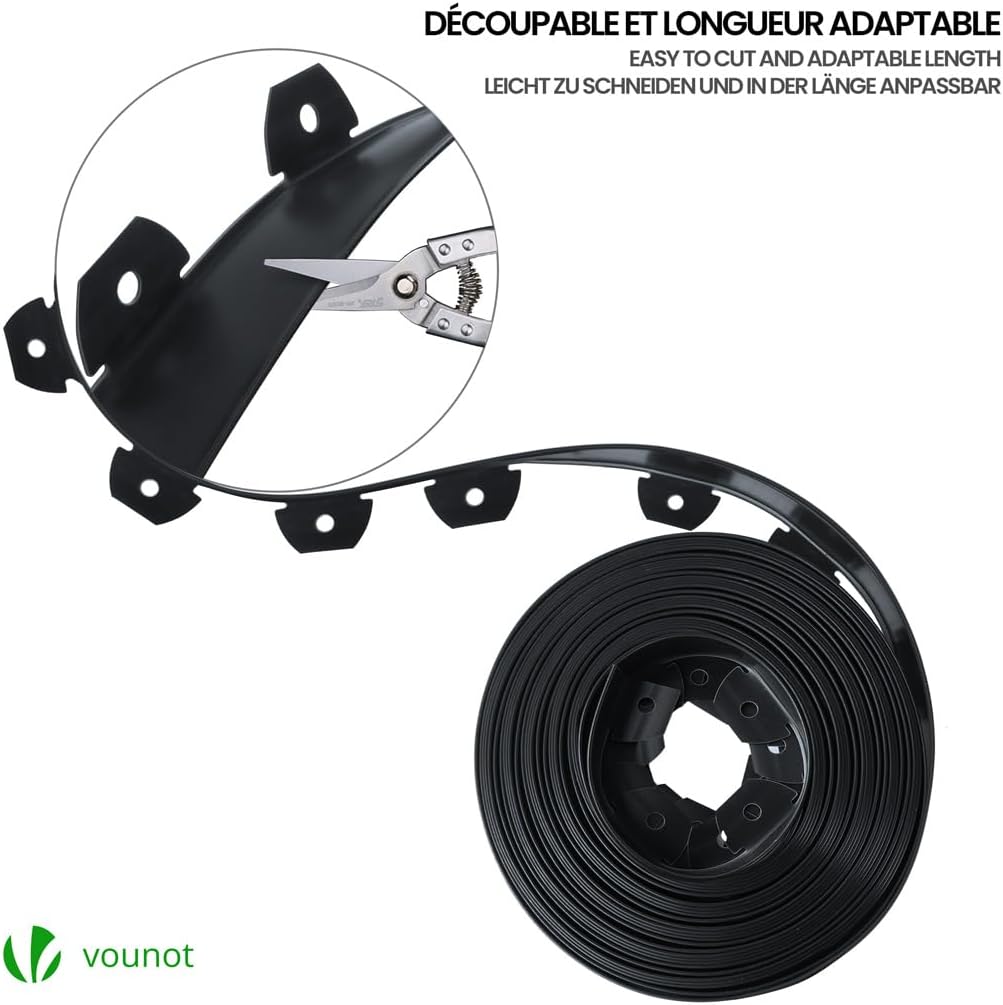 Detalle de VOUNOT 40m Flexible Lawn Garden Edging Border