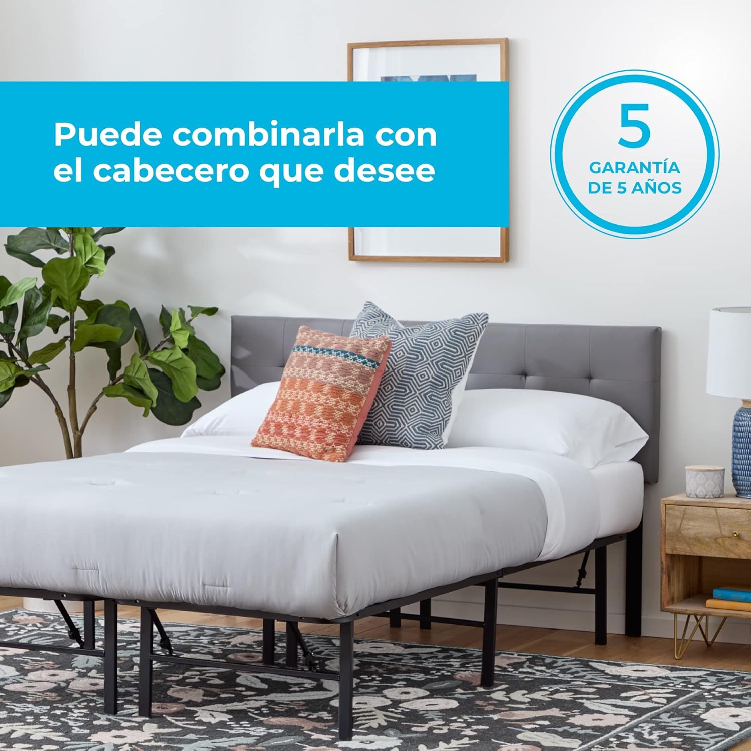 Thumbnail 4 de Linenspa Cama Plegable de Metal 160x190 cm