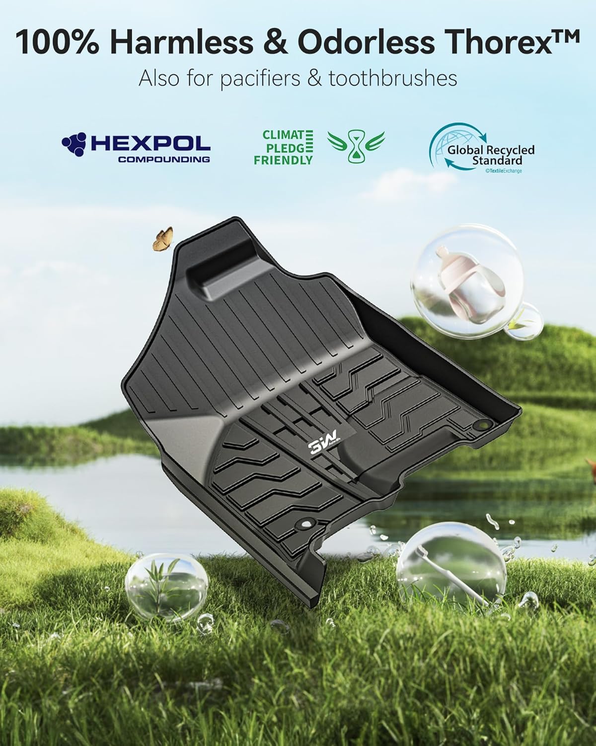 Thumbnail 5 de 3W Floor Mats Fit for Dodge Ram Crew Cab 2013-2018