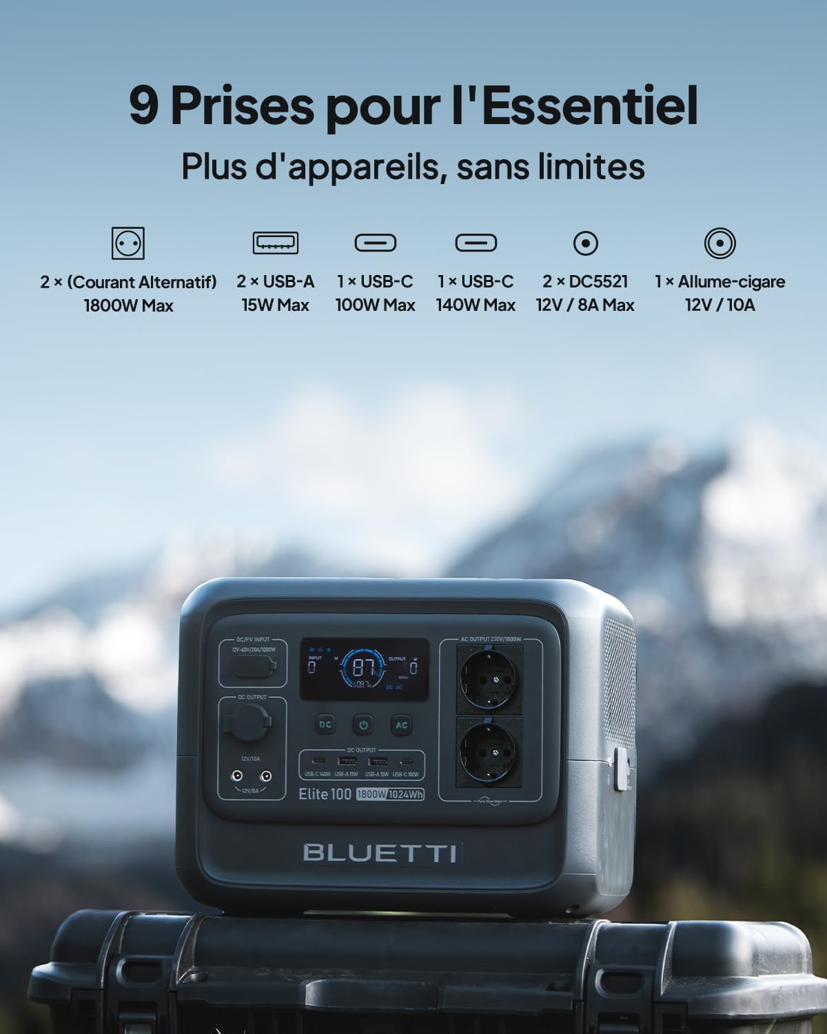 Thumbnail 3 de BLUETTI Elite 100 V2 : générateur électrique portable LFP 1024Wh, 1800W et recharge rapide en 70 min