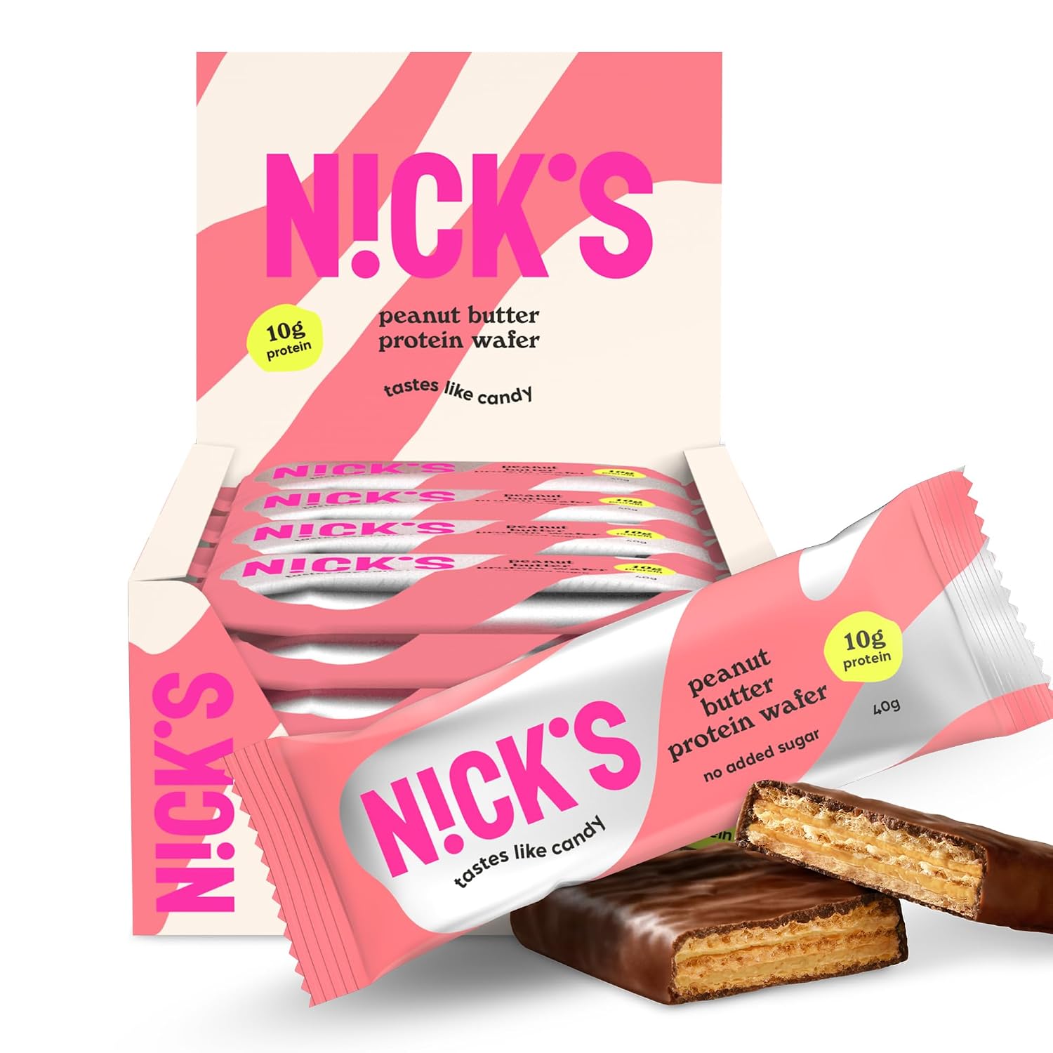 Detalle de NICKS Protein Wafer Riegel Peanut Butter 25% Eiweiß